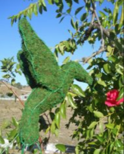 Hummingbird Frame Topiary with Moss 22 inches tall